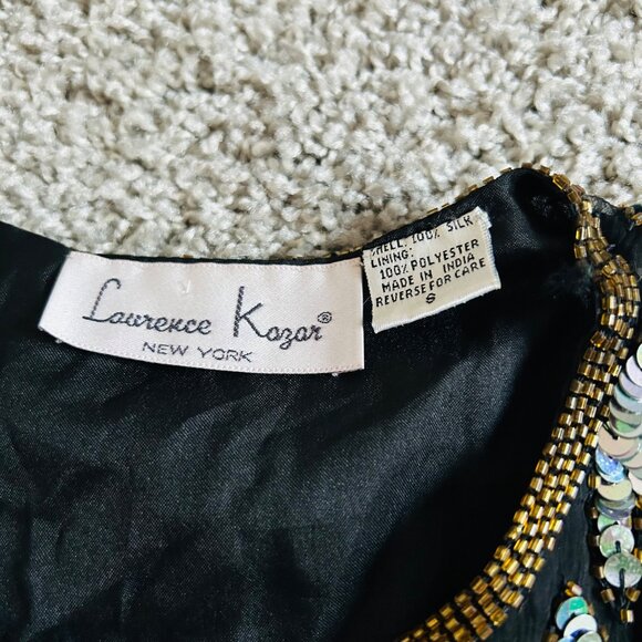 Vtg Lawrence Kazar New York Sequin Embellished Floral Colorful Sequin Jacket - Picture 7 of 16